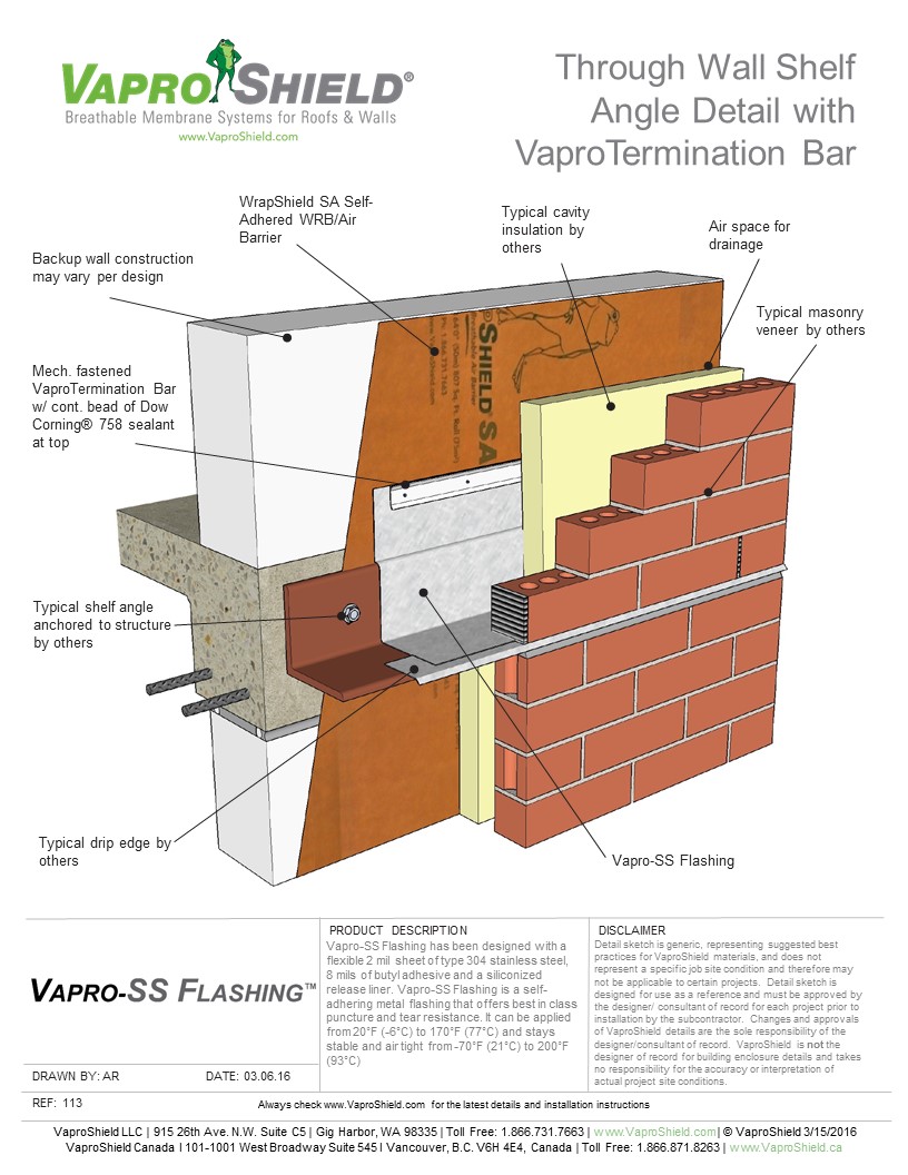 VS 113 VaproSSFlashing ShelfAngle 031616a