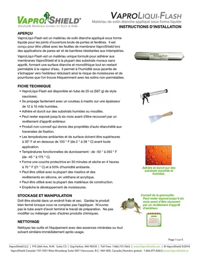 VaproLiqui-Flash Installation Instructions French