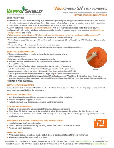 WrapShield SA Installation Instructions