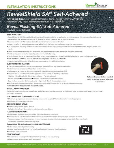 RevealShield SA Installation Instructions