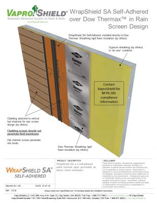 WrapShield SA over Dow Thermax in Rain Screen Design