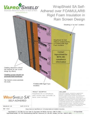 WrapShield SA over FOAMULAR in Rain Screen Design