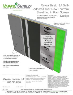 RevealShield SA over Dow Thermax Sheathing in Rain Screen Design