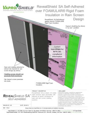 RevealShield SA over FOAMULAR in Rain Screen Design