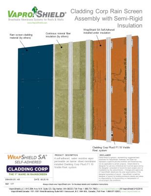 Cladding Corp F1.10 Rain Screen Assembly with Semi-Rigid Insulation