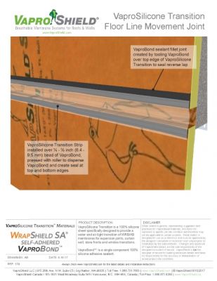 VaproSilicone Transition Sheet Floor Line Movement Joint