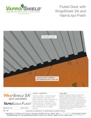 Fluted Deck with WrapShield SA and VaproLiqui-Flash