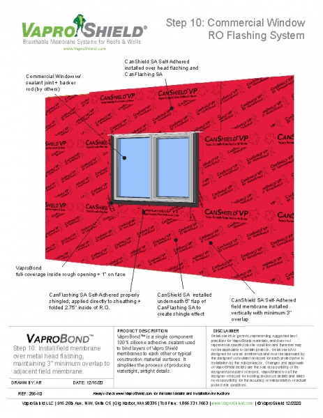 CanShield VP Rough Opening Flashing Sequence VaproBond