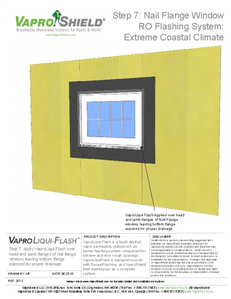 RevealShield SA Nail Flange Window Rough Opening with VaproLiqui-Flash Sequence