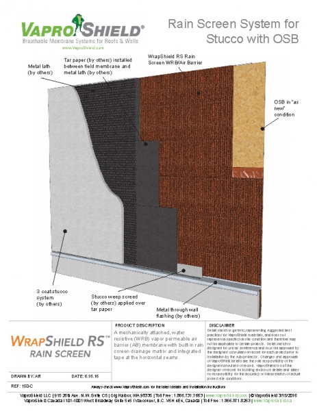 Rain Screen System for Stucco and OSB with WrapShield RS