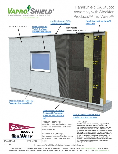 PanelShield SA Tru Weep Stucco Assembly Plywood Mineral Fiber