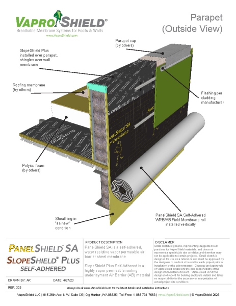 Parapet with SlopeShield Plus and PanelShield SA