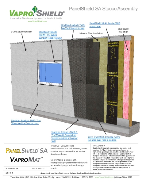 PanelShield SA Tru Weep Stucco Blended Wall