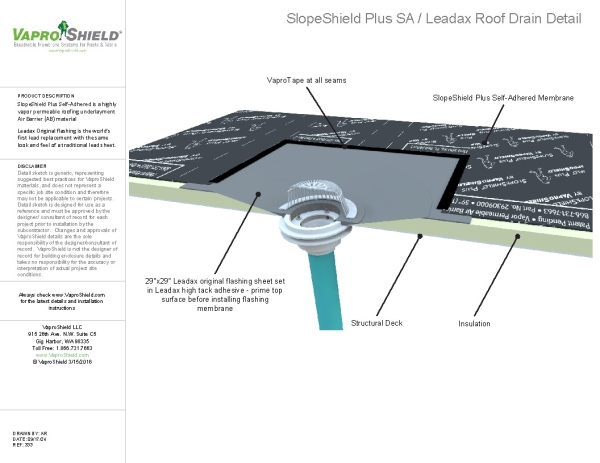 SlopeShield Plus SA Leadax Roof Drain