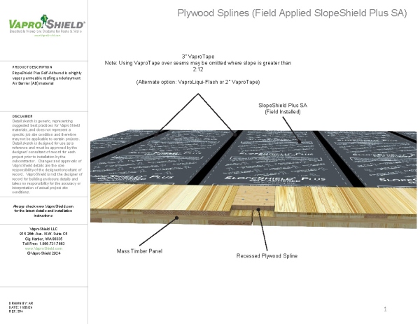 Mass Timber Joint Splines Field Applied Membrane