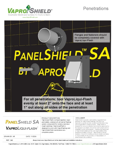 PanelShield SA Penetrations with VaproLiqui-Flash