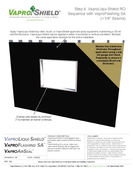 VaproLiqui-Shield Rough Opening Flashing Sequence with VaproFlashing (Small Seams)