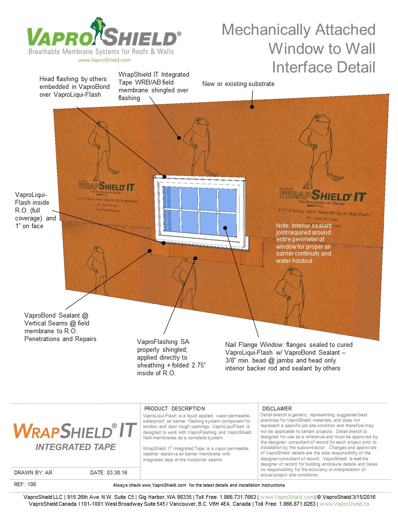 Mechanically Attached Window to Wall Interface