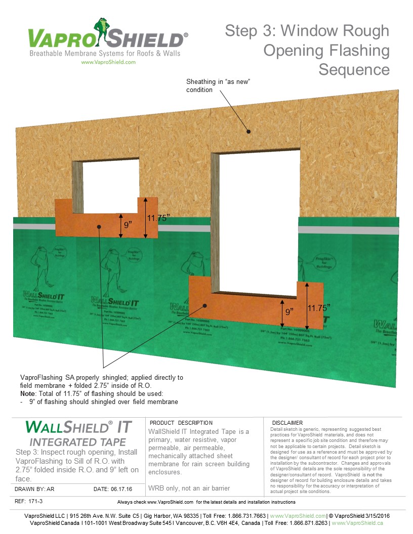 WallShield IT Window Rough Opening Sequence with WrapFlashing SA